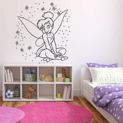Elf Girl Wall Decal Kids Bedroom Fairy Magic Dust Home Decor Vinyl Wall Sticker Removable Nursery Lovely Mural S293