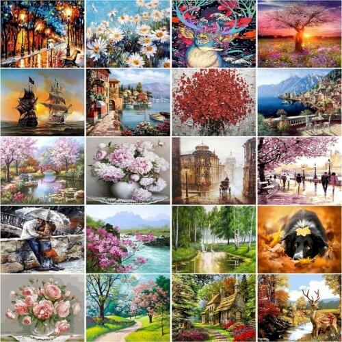 GATYZTORY 40×50CM DIY Painting By Numbers Picture Colouring Zero Basis HandPainted Oil Painting Unique Gift Home Decor