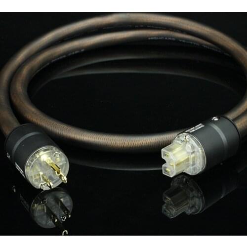 HIGHCARS 10AWG 6N-OCC Oxygen Crystal Copper Power Cable for CD Player Amplifier - US 24K Gold Plated Power Plug