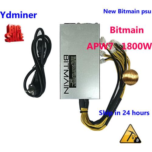 NEW BITMAIN PSU APW7 1800 W for ASIC ANTMINER S9 s9j T9 + Z9 INNOSILICON T1 A9 A4 + WHATSMINER m3 M1 BAIKAL G28 n240 X10 EBIT E9