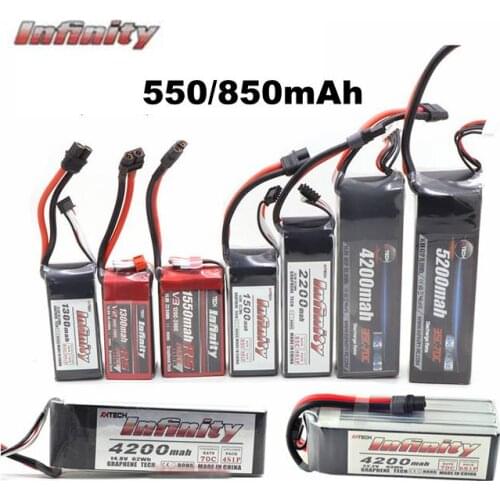 Infinity 550mAh 850mAh 85C 2S 3S 4S 11.1V 14.8V LiPo Battery JST SY60 XT60 XT30 Plugs for RC FPV Multicopter Model Drone