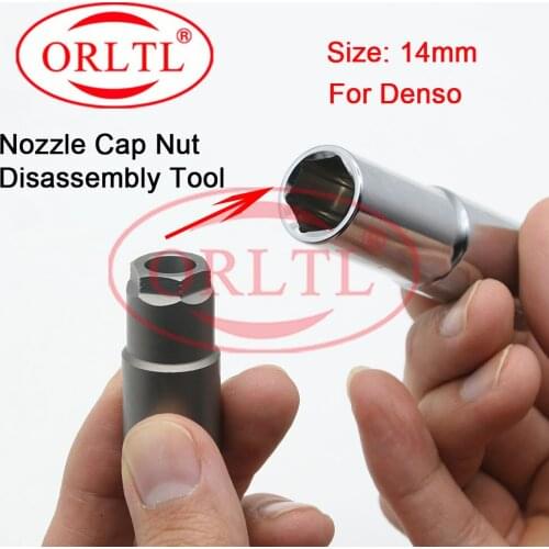 ORLTL Common Rail Diesel Injector nozzle nut / cap disassembly tool for DENSO Cap diameter (14mm)