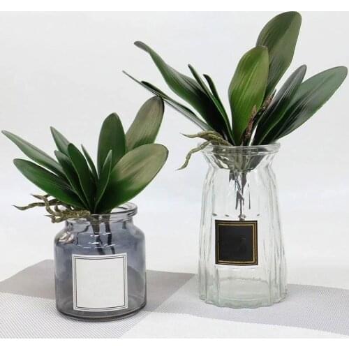 Artificial Phalaenopsis Leaf Fake Green Plant Decorative Auxiliary Material Flower Orchid Leaves for Home Garden Decoration
