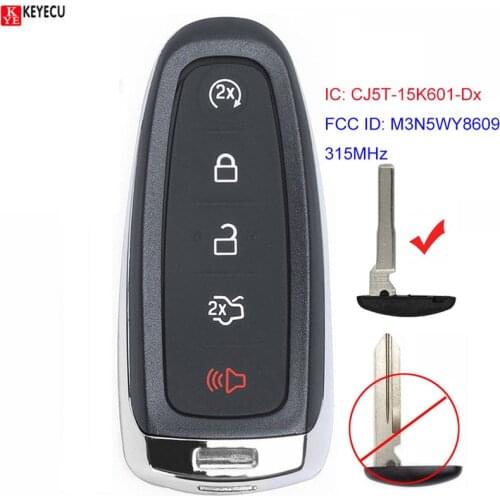 Keyecu for Ford C-Max Focus 2014 2015 2016 Smart Remote Car Key Fob 315MHz M3N5WY8609 CJ5T-15K601-Dx
