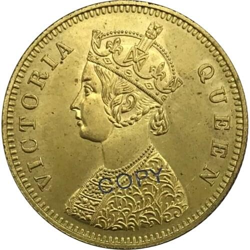 1862 British India 1 One Mohur gold coin Collectibles Brass Copy Coin