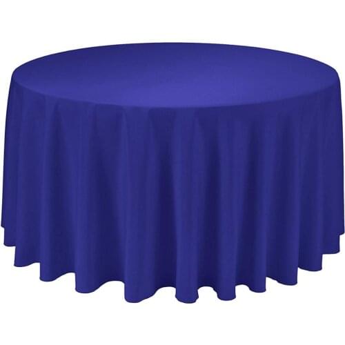 Royal blue 305cm Round Polyester Plain Table Cloth For Wedding Party Banquet Decoration