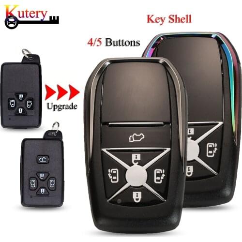 Kutery 10pcs/Lot Upgrade Remote Car Key Shell For Toyota Previa Alphard Prius With Insert Blade 4/5 Buttons Key Case Fob Cover