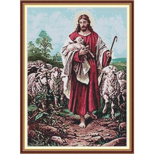 The Good Shephard 5 cross stitch kit aida 14ct 11ct count print canvas cross stitches needlework embroidery DIY handmade