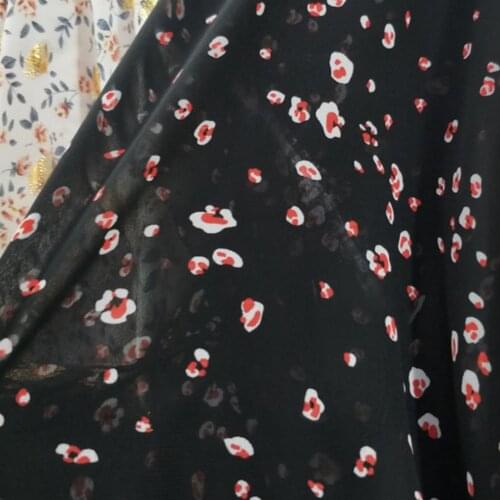 New Lovely Leopard Flower Soft Chiffon Dress Scarf Ribbon Summer Fabric