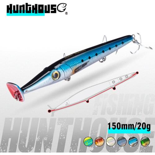 Hunt house needle zargana 150 popper floating fishing lures topwater 150mm 19g top water lure for blue fish