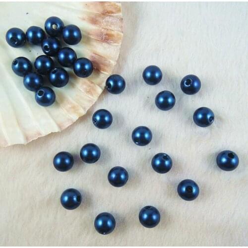 Wholesale 6.8.10.12mm Peacock Blue Fashion Round Pearl Imitation Acrylic Pearl Beads DIY Jewelry Fingdings PB-06