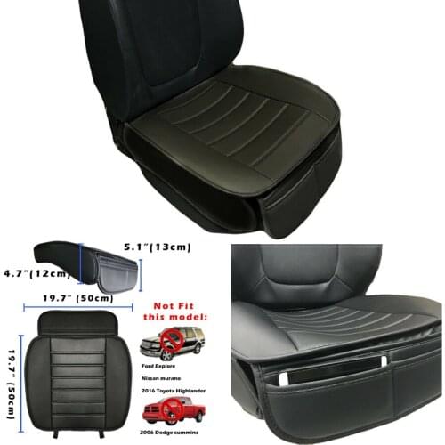 1Pcs Car Office Seat Cushion Edge Wrapping Full Surrounded with PU Leather Black Universal Car Auto Supplies