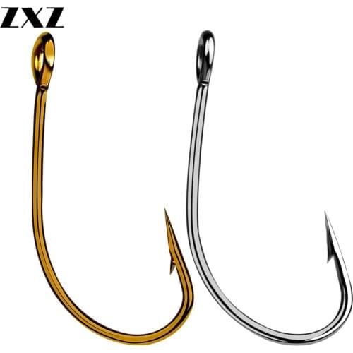200pcs Fly Naked Hook Carp Fishing Hooks High Carbon Steel Fishhooks Gold Black Barbed Curve Shank Gripper Style Sharp for Bait