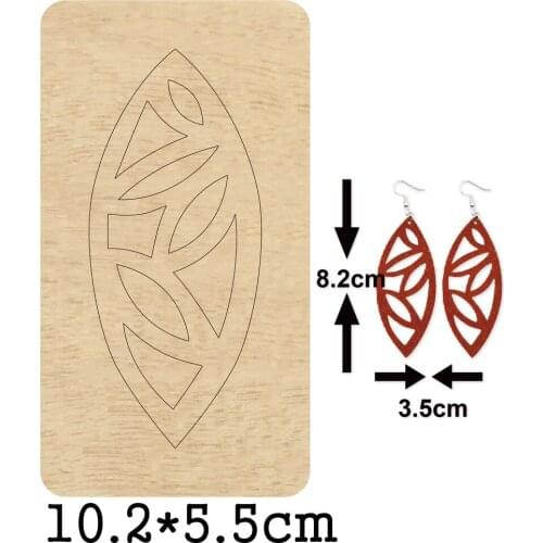 Irregular Leaf Pattern Dangle Earrings Cutting Wooden Mold Hollow Out Leaf Earring Wood Dies For DIY Leather Cloth Paper Crafts