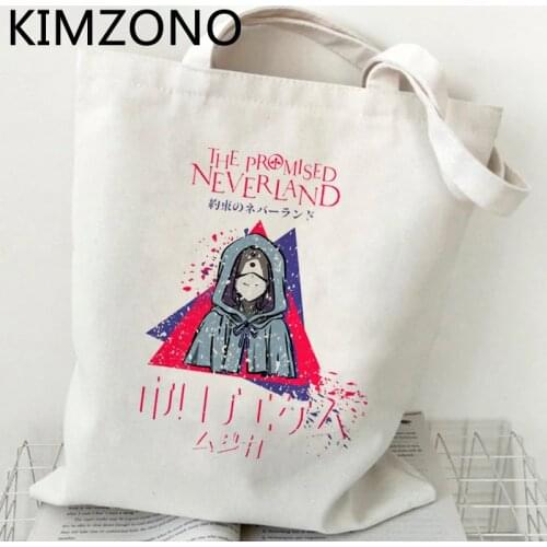 The Promised Neverland shopping bag eco canvas cotton recycle bag bag sac cabas bolsas ecologicas grab
