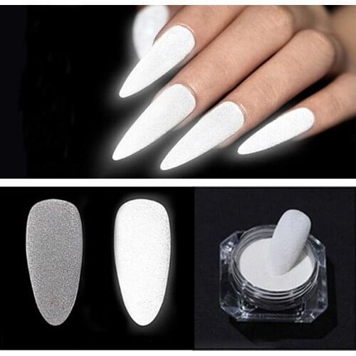 1 Box Reflective Nail Powder Dust Luminous Nail Powder UV Gel Polish Nail Art Decoration Pigment DIY Manicure Glitter Powder