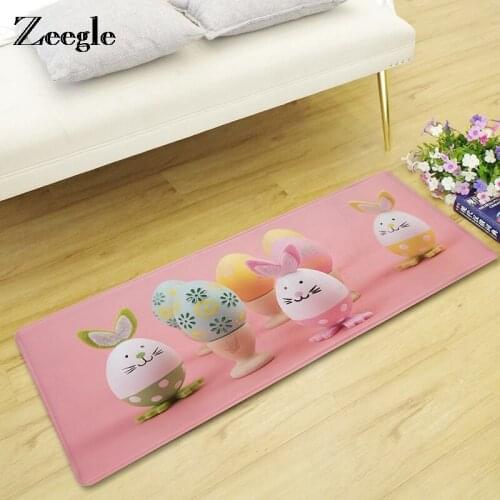 Zeegle Easter Egg Floor Mat Carpet For Living Room Non-slip Bathroom Bath Mat Door Mat Kid Bedroom Beside Mat