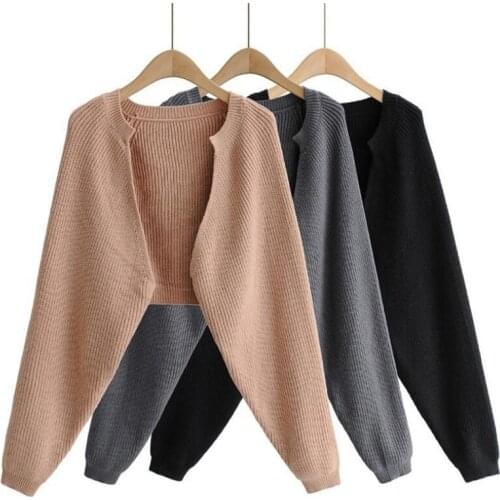 2021 Long Sleeve Women Knitted Cardigan Shawl New Fashion Solid Color One-shoulder Sleeve Sweater Jacket