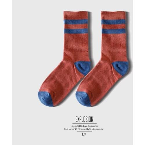 10 Pair/Lot Men Women Cotton Socks Wholesale Striped Two Bar Lovers Spring Autumn Fashion Crew High Sport Casual Korean