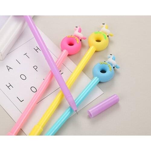 24 Pcs Creative Donut Unicorn Cartoon Gel Pen Cute Cartoon Student Office Writing Stationery Pen Wholesale Kawaii Stationery