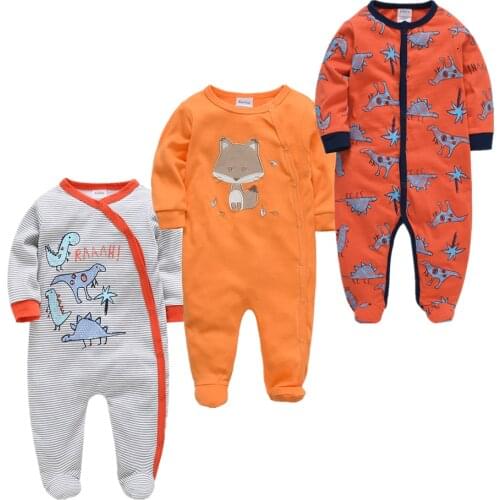 Honeyzone Winter 3pcs Baby Clothes Pijamas Bebe New Born Sleepwear Rompers Vestiti Neonata Full Sleeve Cute Print Onesie Pelele