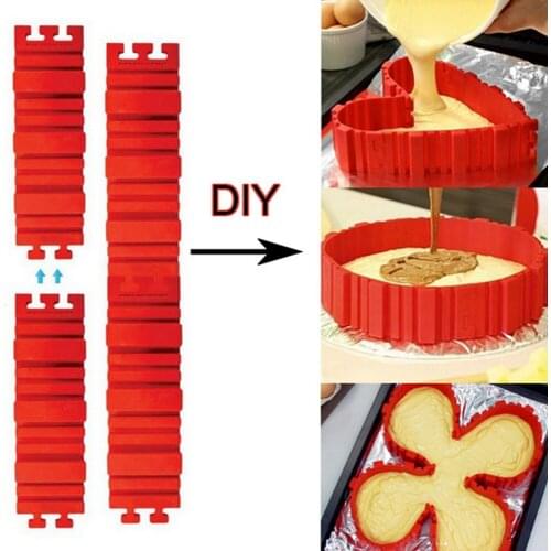 4Pcs/Set Cake Mold Magic Puzzle Silicone Baking Tools Creative DIY Reusable Mold Bread Cake PanCake Pastry Multi-Style Kitchen
