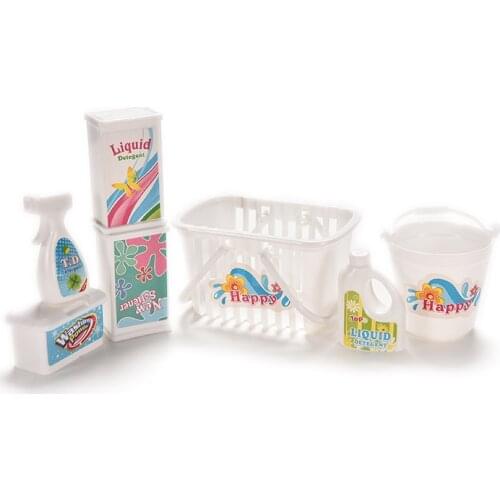 7 Pcs/Set Mini Doll Kitchen Cleaning Sets For Doll Accessories Furniture Funny Toys Doll house Accessories