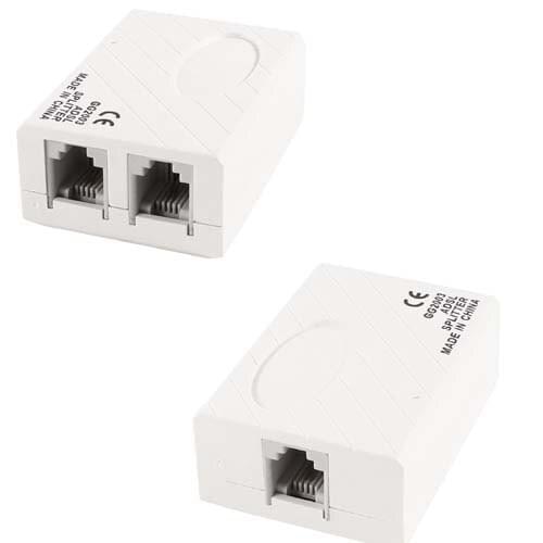 ADSL Broadband Modem Phone Line Splitter Filter RJ11 RJ45 adapter White new