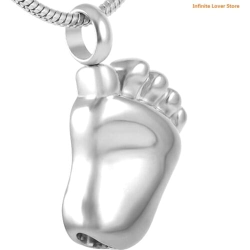 KLH8041-1 20Pcs a Lot Lovely Baby feet Cremation Memorial Jewelry Urn Ash Holder Pendant Necklace for Loved One Keepsakes