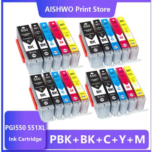 ASW For Canon PGI-550XL PGI550 PGI 550 CLI551 PIXMA IP7250 MG5450 MX925 MG5550 MG6450 MG5650 MG6650 IX6850 MX725 ink cartridge