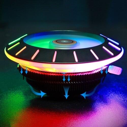 ALLOYSEED UFO Computer CPU Cooler 3PIN Quiet Cooling Fan for Computer Desktop Case Heatsink for Intel/AMD