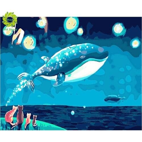 Old Street Home Full Square/Round Drill 5D DIY Diamond Painting whale Embroidery Cross Stitch Home Decoration for Christmas Gift