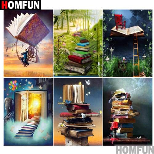 HOMFUN Diamond Painting Full Square/Round Diamond "Landscape"Pattern Embroidery Cross Stitch 5D Rhinestone Painting