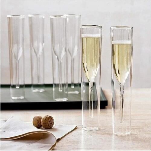 Champagne Glass Double Wall Glasses Flutes Goblet Bubble Wine Tulip Cocktail Wedding Party Cup Toast Bodum Thule Xicaras Copo