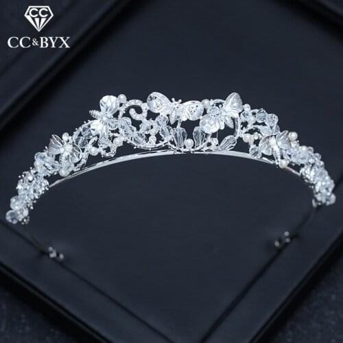 CC wedding jewelry tiaras and crowns hairbands butterfly engagement hair accessories for bride hollow simple design gifts XY277
