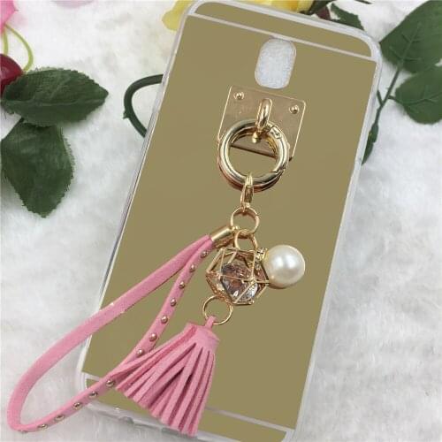 YRFF For samsung Galaxy J5 Fashion Lovely Pearl Tassels Rhinestone phone Cases cover For samsung galaxy J5 2017 Mirror case