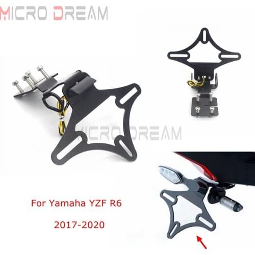 License Plate Holder For YAMAHA YZF R6 YZFR6 2017 2018 2019 2020 Motorcycle Tail Tidy Bracket Fender Eliminator with LED Light