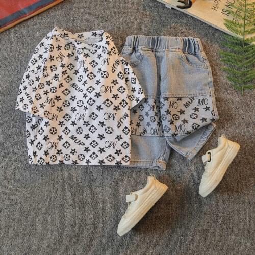 Childrens Clothing Sets Boy Summer Short Sleeve Tshirt Set 2021 New Baby Kids Fashion Shorts Two-piece