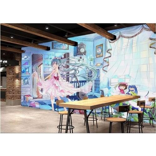 3d room photo wallpaper custom mural non-woven beautiful girl anime and manga painting 3d wall murals wallpaper for walls 3 d