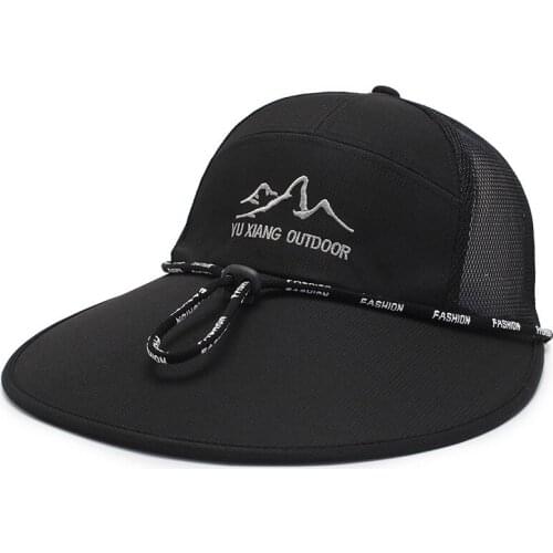 Sun Visor Hats Women Men Large Brim Summer UV Protection Beach Cap Quick Dry Mesh Baseball Cap Fishing Hat
