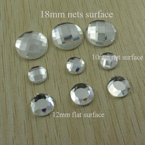 Flatback Round clear glass non-hotfix stones Crystal Rhinestones For diy nail art Jewelry Dress Decoration many size to choose