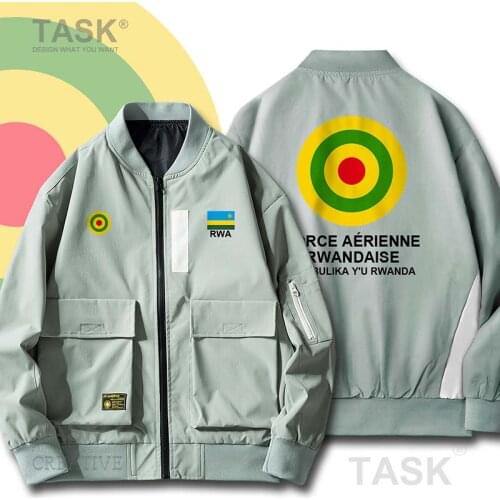 Military Army Jackets Air Force Rwanda Rwandan Rwandese RWA Hip Hop Slim Fit Pilot Coats Mens Bomber Zipper Jacket Streetwear