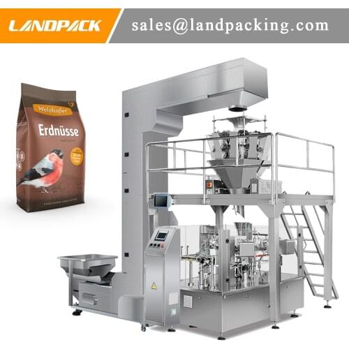 Multihead Linear Weigher Bird Feed Given Bag Packing Machine Pet Food Stand Up Pouch Filling And Sealing Machine
