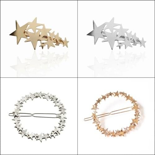 Fashion Hollow Star Metal Small Hair Clips Barrettes Headwear Hairpins Hairgrips For Female Women Girls Korea Hair Accessorie