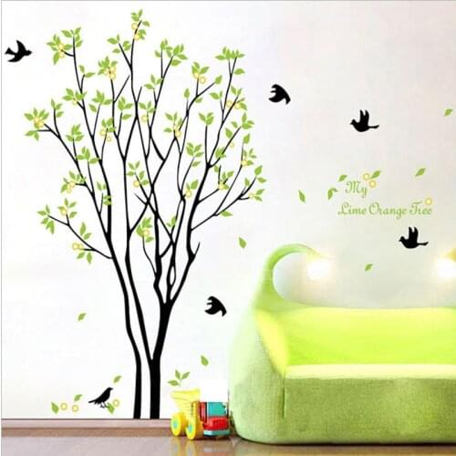 Wall Art Mural Wall Decal Sticker My Lime Orange Tree Green Tree with Fruits Wallpaper Decal Sticker Home Art Decor Poster
