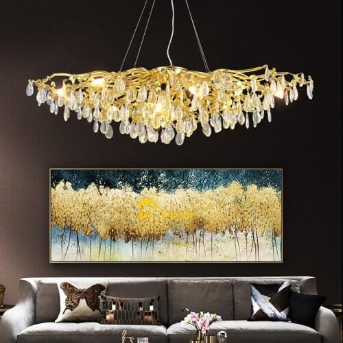 Nordic LED Chandelier Lighting Crystal Chandeliers Lamp Modern Hall Living Room Home Decor Hanging Lamp Hotel Lobby Chandeliers