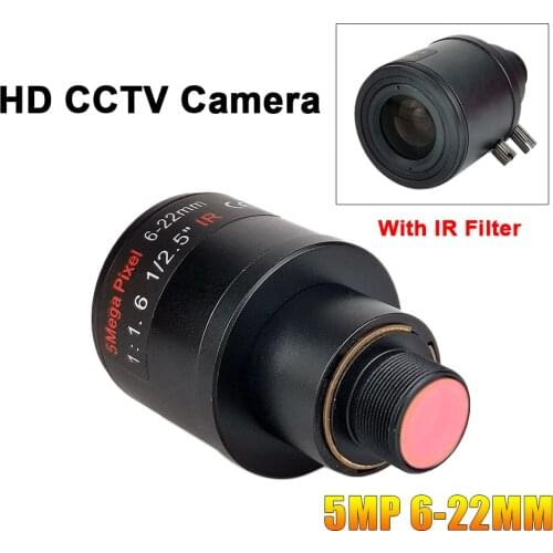 Long Distance View 5Megapixel Varifocal Lens With IR Filter 6-22mm M12 Mount 1/2.5 inch Manual Focus and Zoom For Action Camera