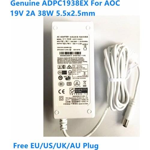 Genuine ADPC1938EX 19V 2A 38W ADPC1936 AC Adapter For PHILIPS AOC 220C4LSB/93 247ESQ 276E7Q LCD Monitor Power Supply Charger