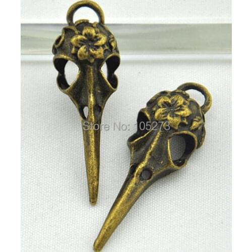 13X43MM 10PCS Antique Bronze Steampunk Bird Skull Skeleton Charms Hanging Charm - DIY Accessory Jewelry Making