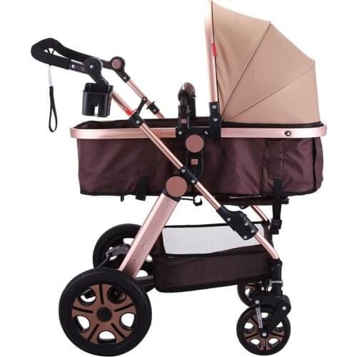 2-in-1 Baby Stroller Portable Baby Stroller Foldable Baby Stroller Adjustable High View Pram Travel System